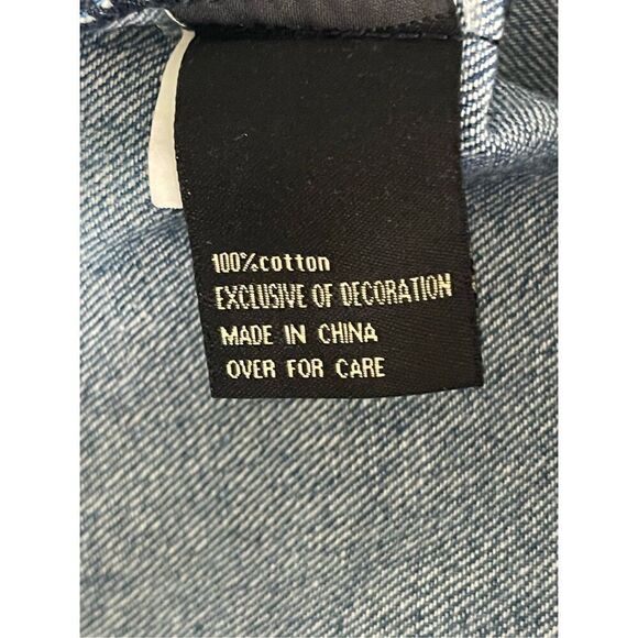 Suzanne Betro blue Jean denim jacket Size 3X Frayed edges Unique Shading - Picture 5 of 6